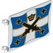 Flag 6 x 4 with Crossed Cannons over Blue and White Cross with Yellow Outline Print on Both Sides