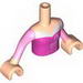 Torso Friends Dark Pink Top with Swirls and Stars Print, Light Flesh Arms with Hands with Bright Pink Sleeves Print
