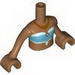 Torso Friends Medium Azure and Light Aqua Tube Top with Gold Necklace Print, Medium Dark Flesh Arms with Hands