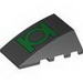 Wedge 4 x 4 No Top Studs with Green Lantern Logo Print
