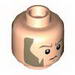 Minifig Head Dual Sided Dark Tan Eyebrows and Large Sideburns, Determined / Sad Print (SW Agent Kallus) [Hollow Stud]