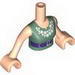 Torso Friends Sand Green Vest Top with White Necklace and Dark Purple Belt Print, Light Flesh Arms with Hands