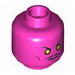 Minifig Head Dual Sided Moustache, Orange Eyes, Frown / Bared Teeth Print [Hollow Stud]
