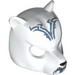 Minifig Mask Bear with Black Nose, Fangs, Gray Chin and Tribal Markings Print