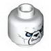 Minifig Head Alien Chima Bear with Black Nose, White Fang, Blue Eyes and Gray Fur Print (Icepaw) [Hollow Stud]