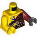 Torso Bare Chest Muscles, Purple Snake Tattoo, Shoulder Pad, Snake Buckle Print / Dark Red Arm &amp
