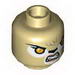 Minifig Head Dual Sided Alien Chima Lion Female with Orange Eyes, Black Nose, Forelock, Crooked Smile / Bared Teeth Print [Hollow Stud]