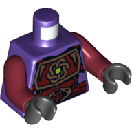 Набор LEGO Torso Ninjago Copper and Dark Red Samurai Armor, Snake Heads Belt Buckle and Shuriken and Vials on Reverse Print / Dark Red Arms / Black Hands, Темно-красный
