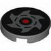 Tile 2 x 2 Round with Black / Red Nindroid Logo Print