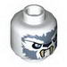 Minifig Head Alien Chima Tiger with Tan Fangs, Sand Blue Face Fur and Light Blue Eyes Print (Sirox) [Hollow Stud]
