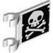 Flag 2 x 2 Square with Skull and Crossbones (Jolly Roger) without Lower Jaw Print
