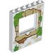 Panel 1 x 6 x 6 with Window with Tan Bricks, Grass and Leaves Print