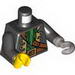Набор LEGO Torso Pirate Captain Print Pirates III / Black Arms / Yellow Hand Right / Flat Silver Hook Left, Черный