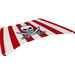 Cloth Sail Bottom 28 x 18 with Red Stripes, Skull and Crossed Swords Print