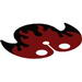 Minifig Cape Cloth, Rounded Collar with 2 Points with Flames on Black Background Print