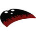 Minifig Cape Cloth, Crescent Shaped with Flames on Black Background Print