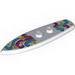 Minifig Surfboard Standard with Pink and Medium Azure Swirls and Yellow Stars Print