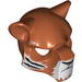 Minifig Mask Feline with Black Nose, Eyebrows and Tiger Stripes Print