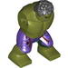 Hulk Body with Messy Hair and Dark Purple Pants with Dark Red Print