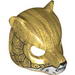 Minifig Mask Bear with White Face and Metallic Gold Scaled Armor Print