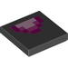 Tile 2 x 2 with Light Purple, Medium Purple and Purple Minecraft Geometric Print