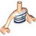 Torso Friends White Top with Dark Blue Stripes and Necklace, Light Flesh Arms with Hands