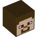 Набор LEGO Minifig Head Modified Cube with Minecraft Steve Face Print, Темно-коричневый