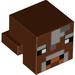 Plate Special 1 x 2 with Cube with Light and Dark Bluish Gray Pixelated Face Print (Minecraft Cow)
