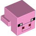 Набор LEGO Plate Special 1 x 2 with Cube with Black, White and Dark Red Pixelated Face Print (Minecraft Pig), Ярко-розовый