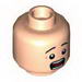 Minifig Head Male Black Eyebrows, Wide Eyes, Open Mouth, Teeth and Tongue, Surprised Print [Hollow Stud]