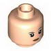 Minifig Head Dual Sided Female with Black Eyebrows, Light Orange Lips and Beauty Mark / Open Mouth Print (SW Sabine Wren) [Hollow Stud]