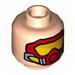 Minifig Head Dual Sided Black Eye Mask, Open Mouth / Red Scuba Mask with Orange Goggles Print (Robin) [Hollow Stud]
