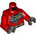 Torso Batman 'R' Symbol with Silver and Gold Diving Suit Print / Red Arms / Black Hands