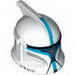 Minifig Helmet SW Clone Trooper with Holes, Dark Azure Markings and Silver Visor Print (Clone Trooper Lieutenant)