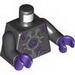 Torso Robot with Silver Framework, Dark Purple Wires and Center Swirl Print / Black Arms / Dark Purple Hands