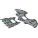 Minifig Wings Scalloped 5 Points, Collapsed and Extended with Black and Gold Print