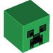 Набор LEGO Minifig Head Modified Cube with Minecraft Creeper Face Print, Зеленый