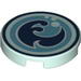 Tile Round 2 x 2 with Water Power Icon Print