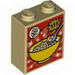 Brick 1 x 2 x 2 with Inside Stud Holder with Cereal Bowl, Wheat and Exclamation Marks Print