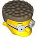 Minifig Head Modified Simpsons Waylon Smithers with Glasses and Dark Tan Hair Print