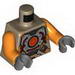 Torso Silver Body Armor with Orange Straps Print / Orange Arms / Dark Bluish Gray Hands
