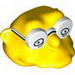 Minifig Head Modified Simpsons Hans Moleman with White Glasses with Eyes Print