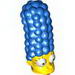 Набор LEGO Minifig Head Modified Simpsons Marge Simpson with Red Lipstick and Dark Turquoise Earrings Print, Голубой