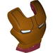 Minifig Visor Top Hinge with Gold Face Shield, Black Lines on Forehead and White Eyes Print
