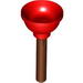 Набор LEGO Minifig Plunger (Soft Plastic) with Medium Dark Flesh Handle, Красный