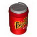 Cup, Take Out Cup with Flat Silver Lid and 'BUZZ COLA' Print