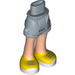 Friends Hips and Shorts, Light Flesh Legs and Sand Blue Laces on Yellow and White Shoes Print