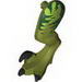 Dino Leg Large (Rear) Raptor Left with Pin, Black Claws and Dark Green Stripes over Lime Print