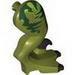 Dino Leg Large (Rear) Raptor Right with Pin, Black Claws and Dark Green Stripes over Lime Print