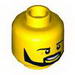 Minifig Head Beard Brown Angular, Pupils, Teeth Print [Hollow Stud] 